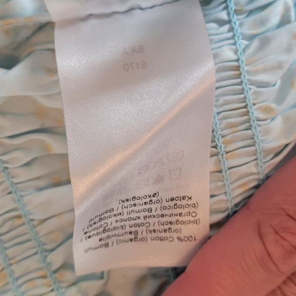 GANNI Shirred Floral-Print Organic Cotton-Blend Poplin Blouse. Sz. Large 8/10 - Picture 11 of 11